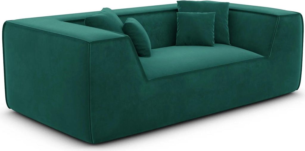 Samtstoff 2-Sitzer Couch Liberia Smaragdgrün