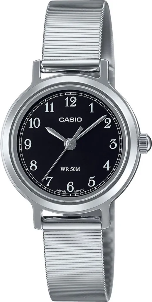 Montre Casio LTP-B170D-1B en acier inoxydable argenté pour femme