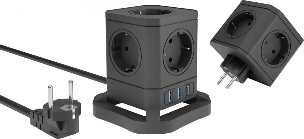 Multiprise Allteq 9 sorties pour installation informatique et home cinéma