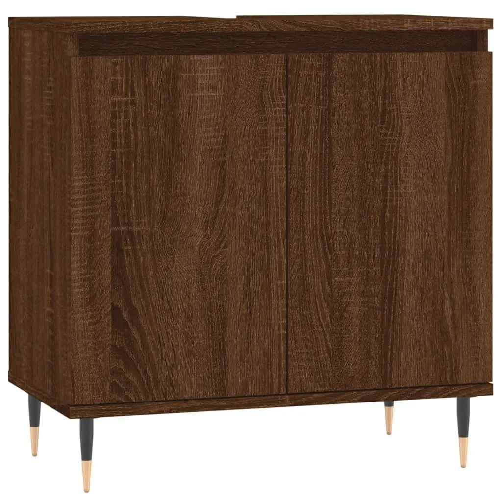 Armadietto Bagno vidaXL Rovere Marrone 58x33x60 cm Design Moderno