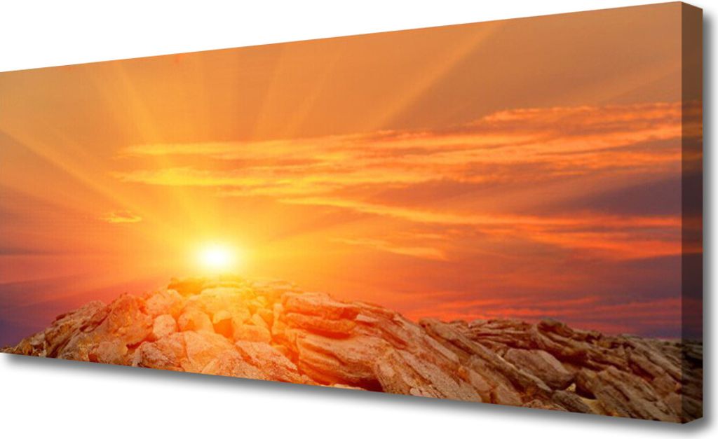Tulup Leinwand-Bilder 125x50 Wandbild Canvas Kunstdruck Sonne Landschaft