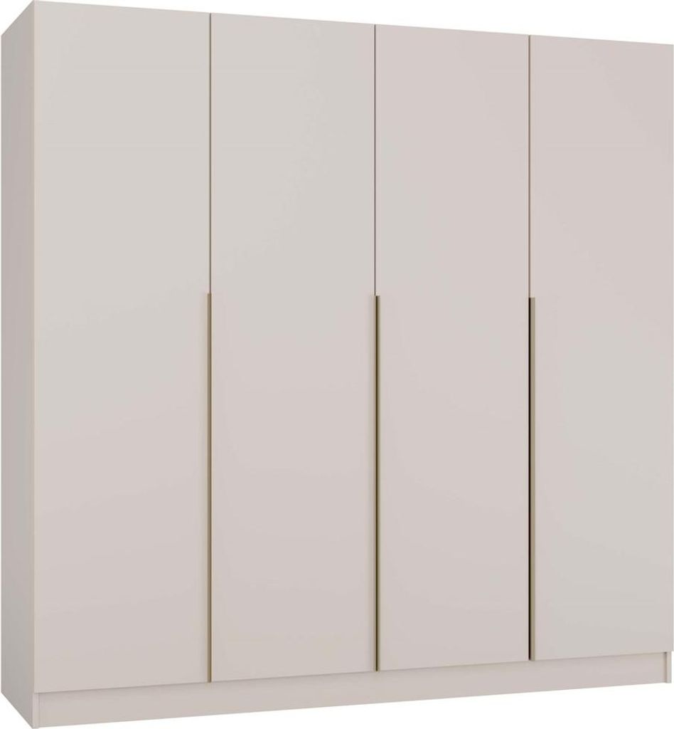 Schrank Senso 4D 200 Cm 4 Türen Goldene Griffe Für Wohnzimmer Schlafzimmer Kaschmir Beige