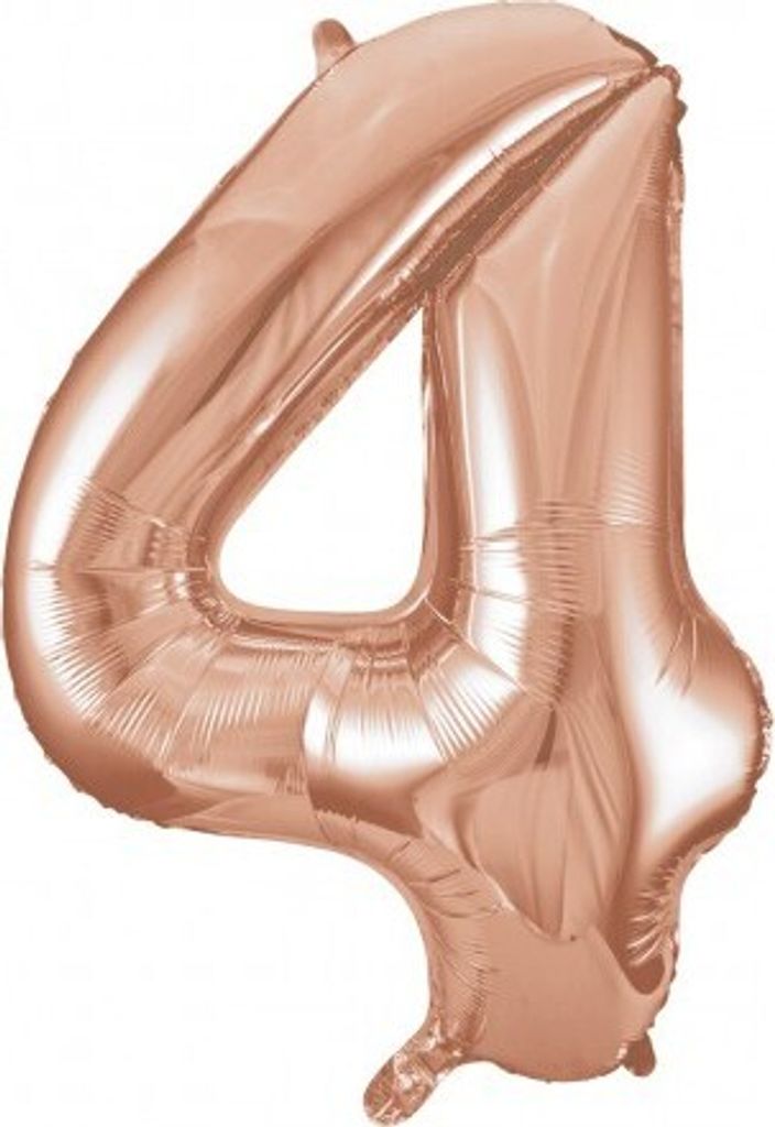 Folienballon Zahl 4 Roségold