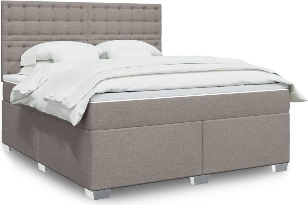 Maison Exclusive - Boxspringbett mit Matratze Taupe 180x200 cm Stoff