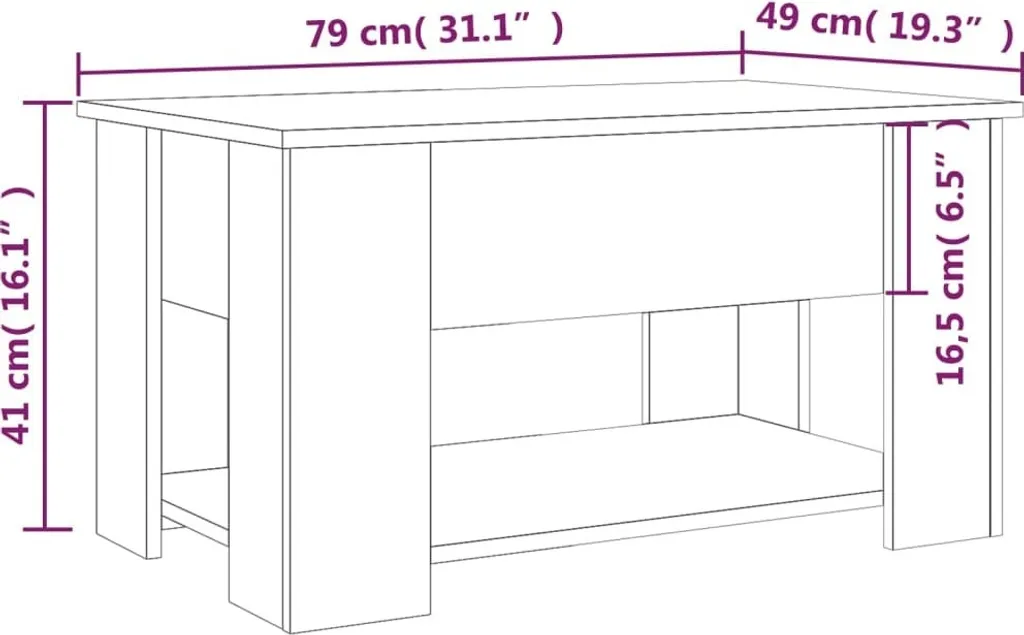 Tavolino Grigio Sonoma vidaXL - Arredo Salotto Pratico 79x49x41cm - 9