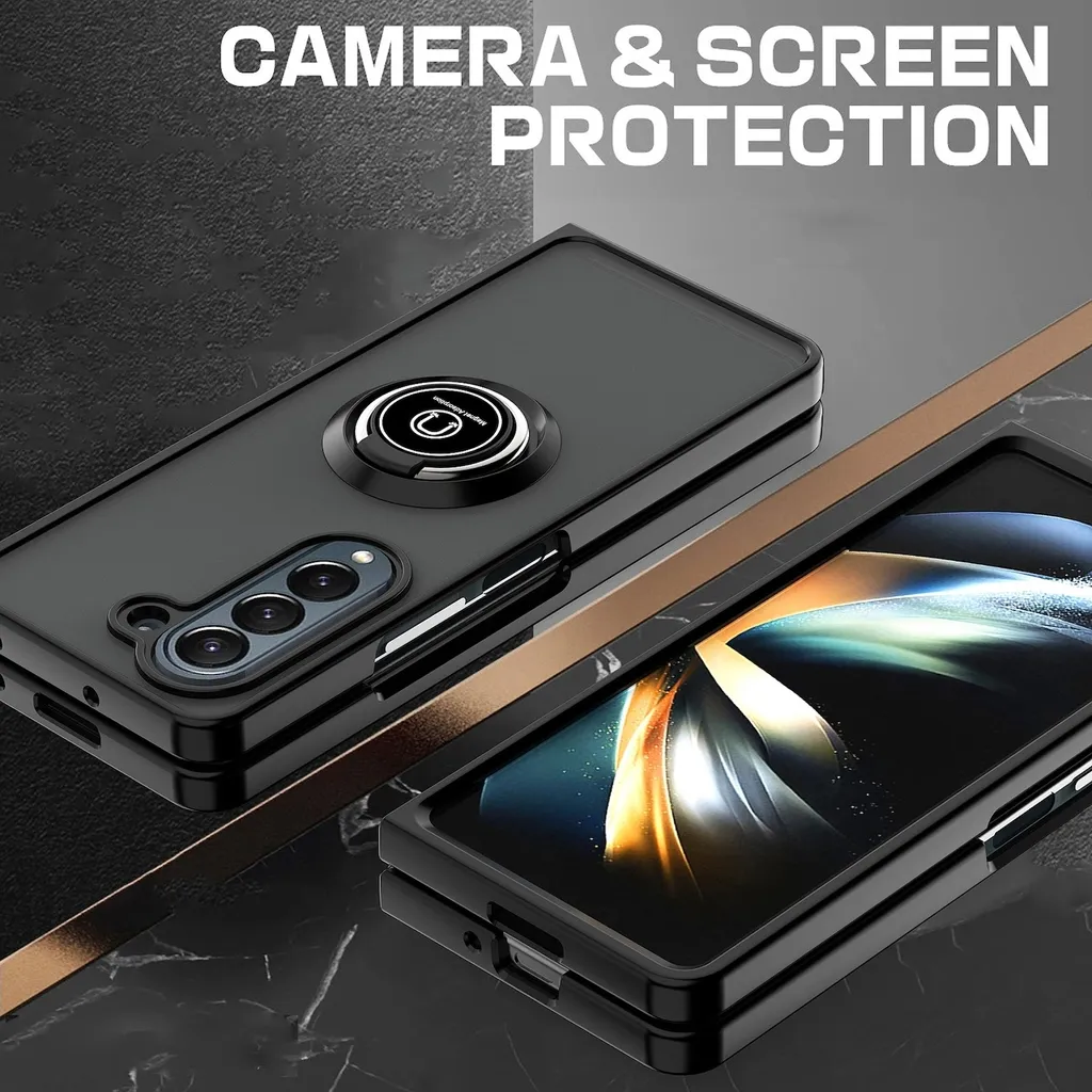 Cover Minimal Samsung Fold6 Blu Scuro - Shadow Design Hybrid - 5