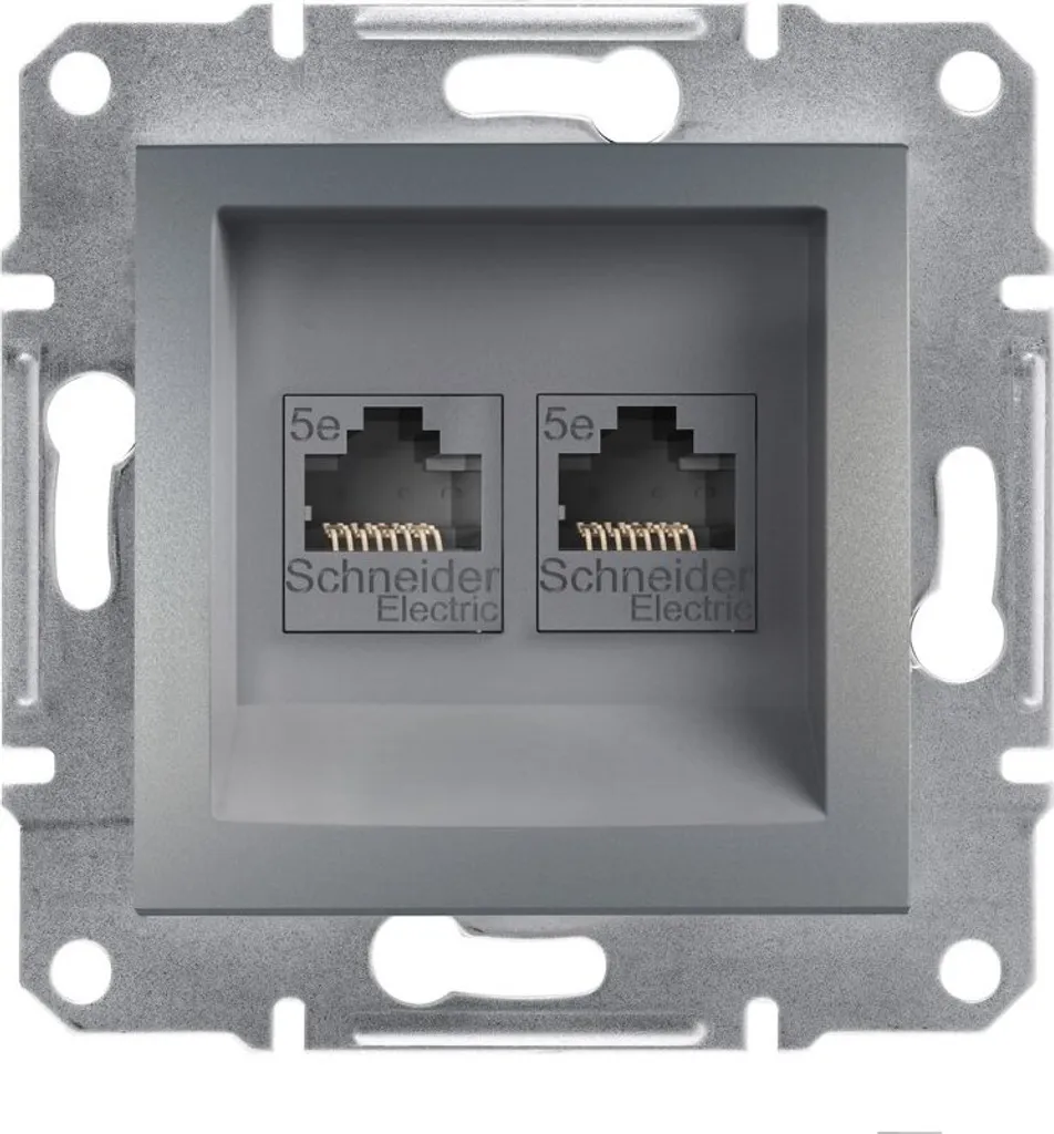 Prise internet double RJ45 Cat.5e EPH4400162 pour bureau et salon