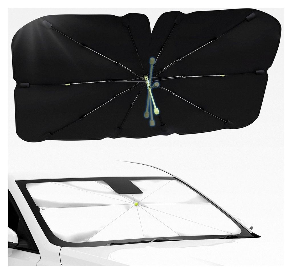 Sonnenschutz für die Auto-Frontscheibe, 140x75cm Faltbar, Windschutzscheiben-Sonnenschirm, Innen-Sonnenschutz für Autos, UV-Schutz für die meist...