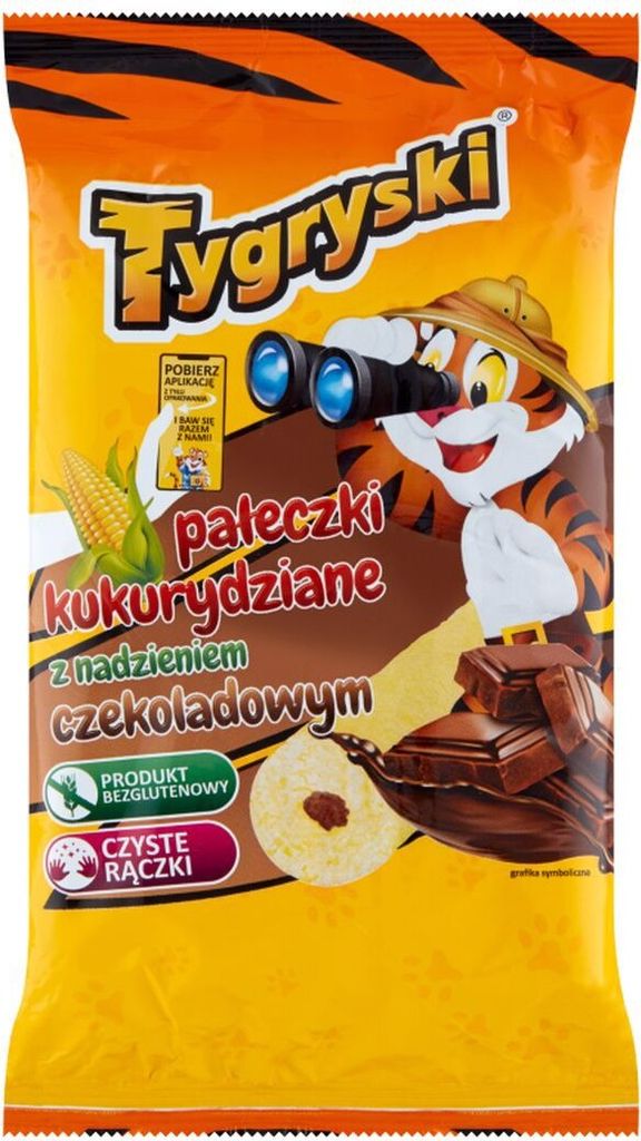 Tygryski Pałeczki z nadzieniem czekoladowym 60g Zdjęcie produktu 