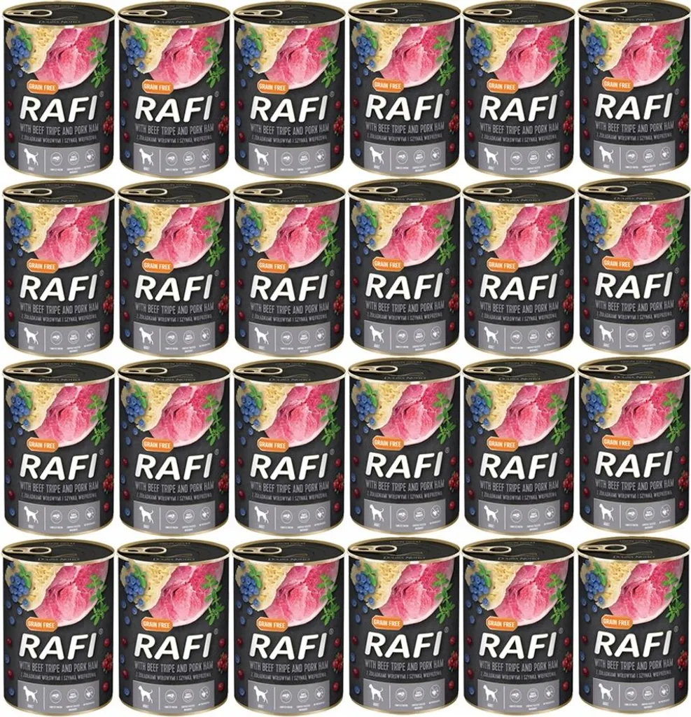 Nourriture Chien Adulte Rafi Estomacs de Bœuf et Jambon sans Céréales