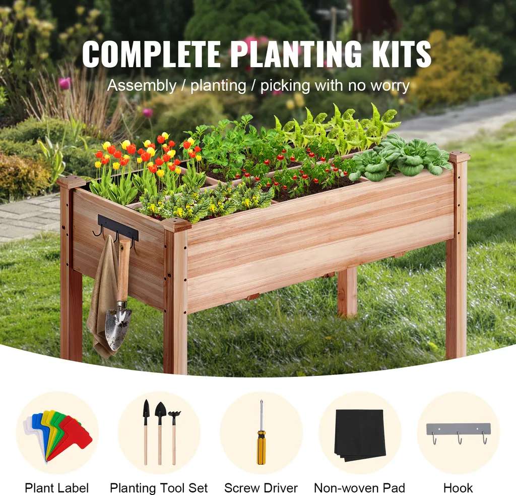 Jardinière bois extérieur 120 cm pour potager de balcon et aromates - 3