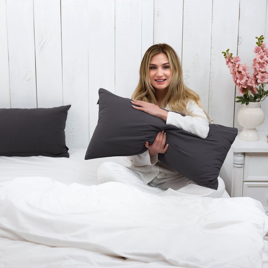 Brielle 2er Set 100% Baumwolle Biber Kissenbezüge mit Produktbild 