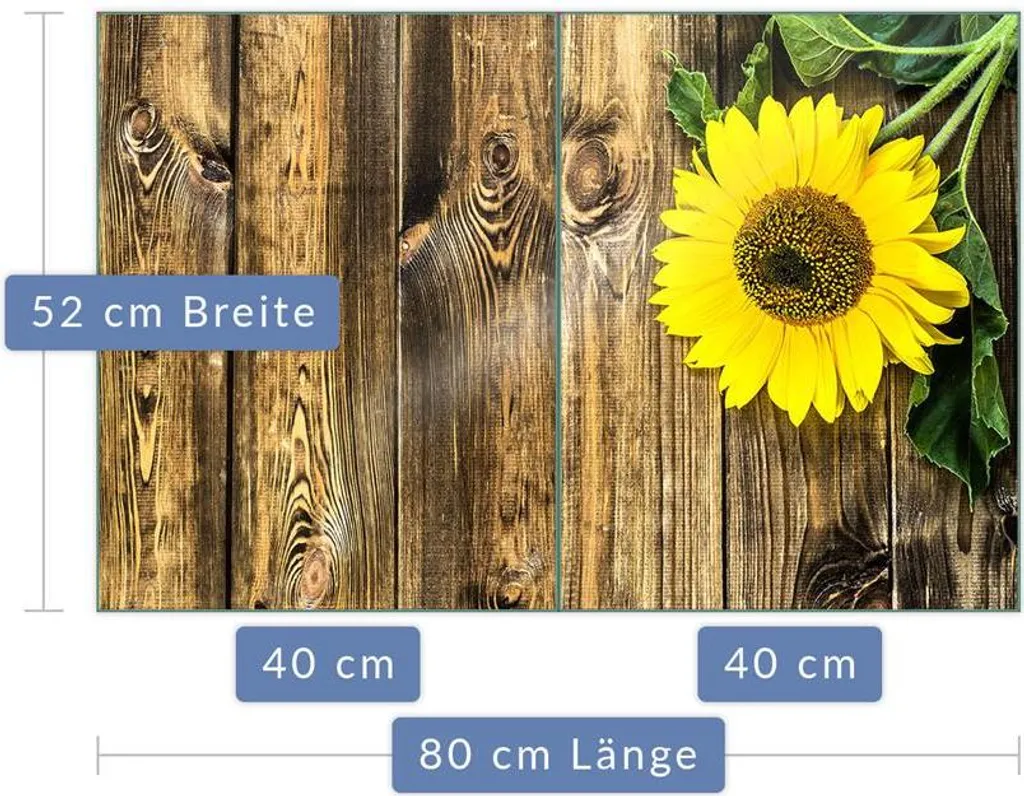 Coperchio per piano cottura in ceramica 2 pezzi 2x40x52 giallo girasole Coperchio per alzatina - 2