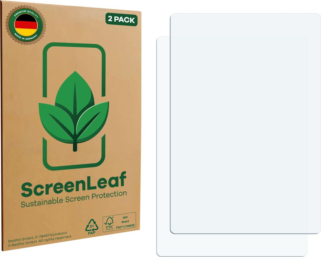 2x ScreenLeaf Schutzfolie für Adyen P400 Plus nachhaltiger Displayschutz Display Schutz Folie Klar Transparent