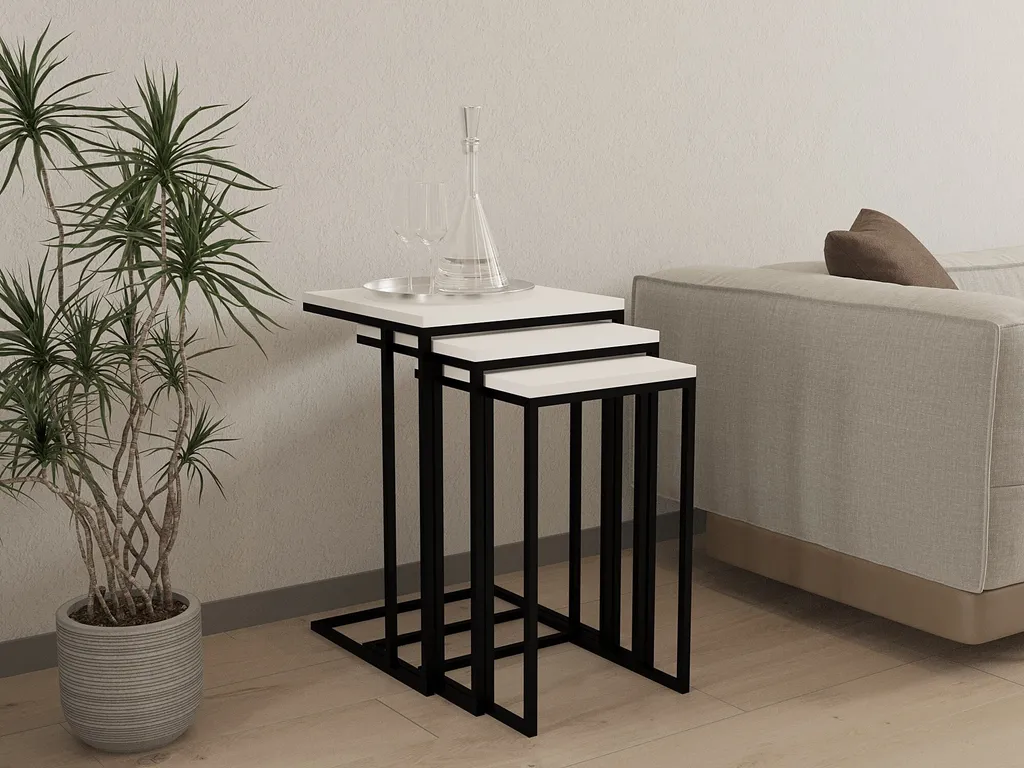 Tavolini Venedik Skye Decor Bianco: Design Salvaspazio in Melaminico
