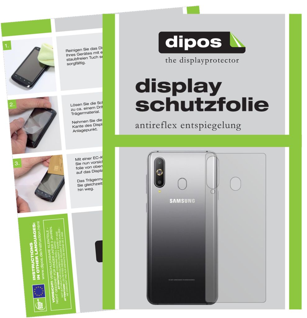 2x Schutzfolie für Samsung Galaxy A9 Pro (2019) Rückseite matt Displayschutz