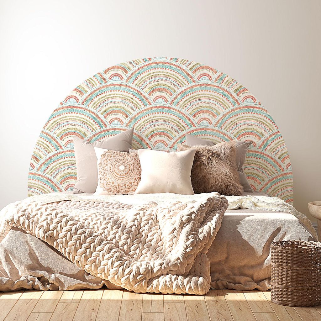 Kopfteilaufkleber – Orientalisches Motiv – MAT-Kleber – L 240 x H 150 cm – Ideal für Betten mit einer Breite von 200 cm