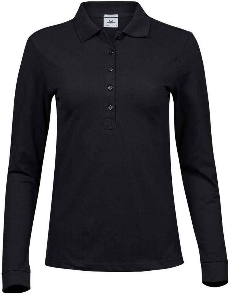Tee Jays - "Luxury" Poloshirt für Damen Langärmlig PC5237 (M) (Schwarz)