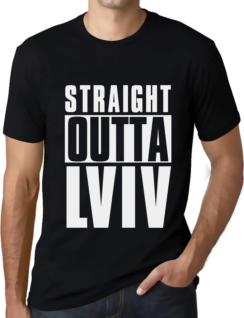 Herren Grafik T-Shirt Direkt aus Lemberg – Straight Outta Lviv – Öko-Verantwortlich Vintage Jahrgang Kurzarm Lustige Druck Geburtstag Geschenk...