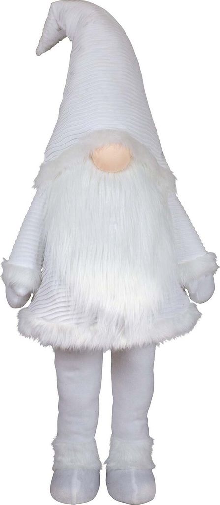 XXL wackelnder LED Wichtel 115cm (150cm) Weihnachten Deko Figur leuchtet Gnom weiß