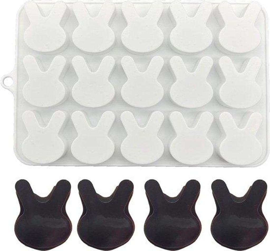 Silikonische Konijntje-Form für Chocolade-Fondant-Kekse, 24 Ebenen, 32 x 40 mm