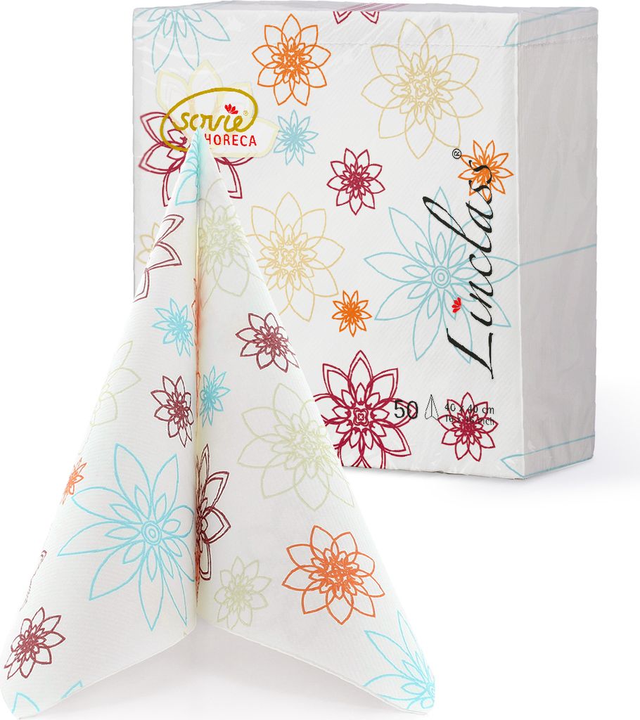 Sovie HORECA Serviette Champetre aus Linclass Airlaid 40 x 40 cm, 50 Stück - Floral