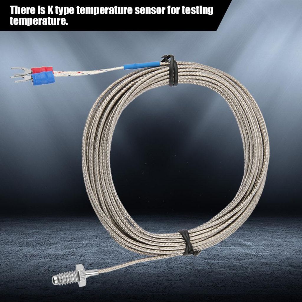 4M Länge M6 BSW Schraubgewinde Temperaturmessfühler Typ K Thermoelementkabel