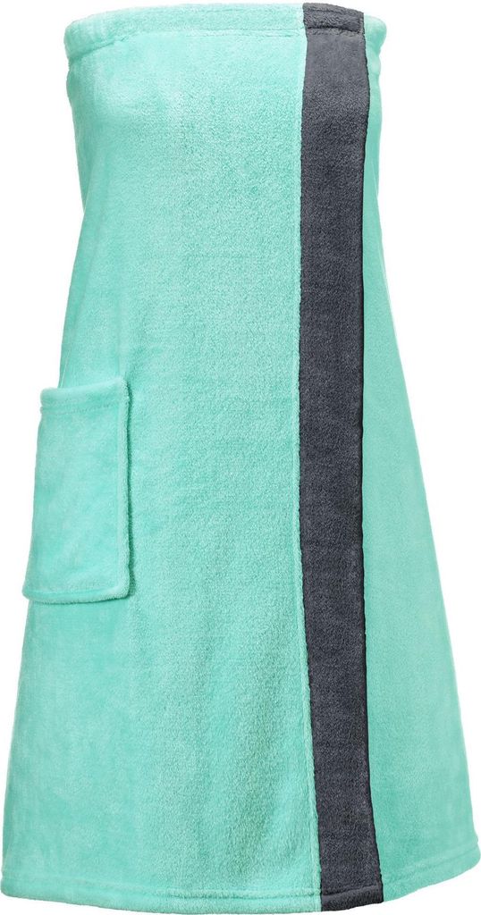 Happyfun Kilt lang L/XL mint/anthrazit Polyester Mikro-Flanell 210g/m² 84x160