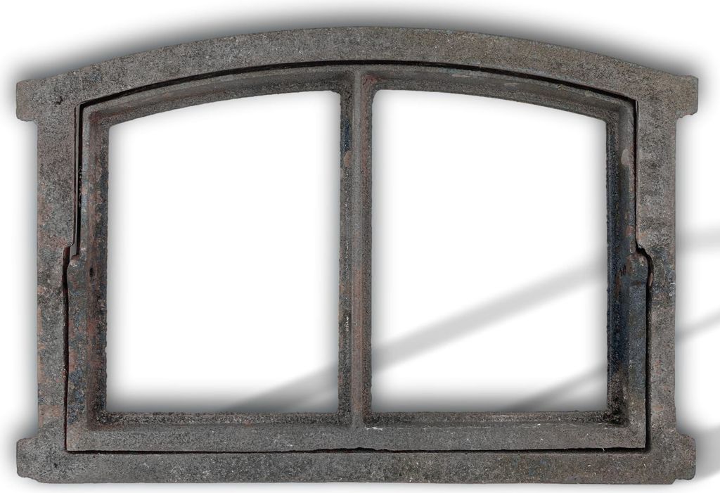 Eisenfenster 34cm klappbar Scheunenfenster Stallfenster Antik-Stil grau