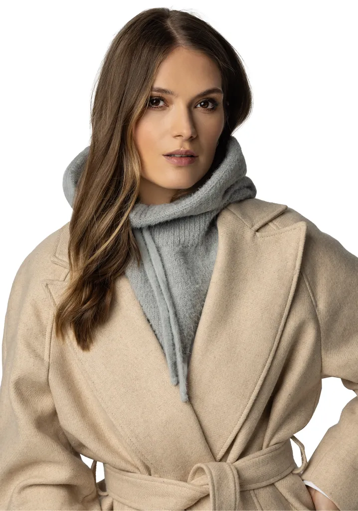 Set Regalo Invernale Vivisence: Berretto Sciarpa Muffole Pile Grigio - 5