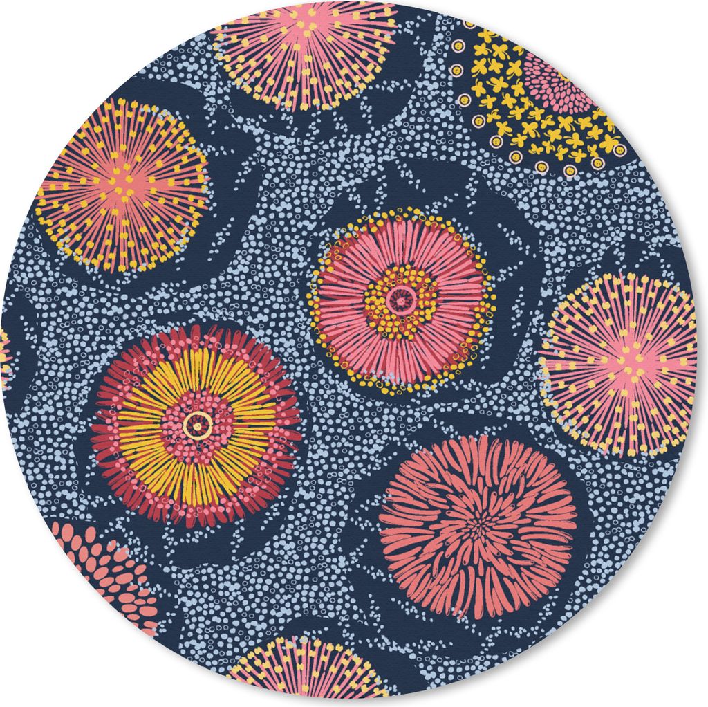 MuchoWow Mauspad Mousepad Blumen - Muster - Vintage 20x20 cm - Mousepads - Maus Mat - Pad - Mausunterlage - Schreibtischmatte