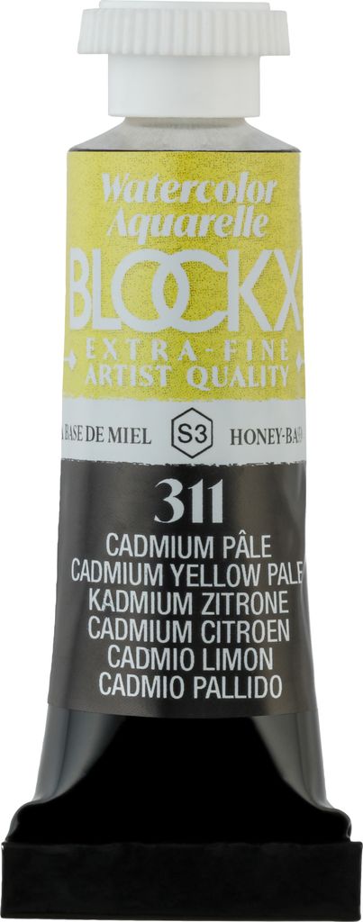 Blockx 3x Aquarellfarbe, Cadium Zitrone - Tube 5ml - Blasses Kadmium 43311BXC