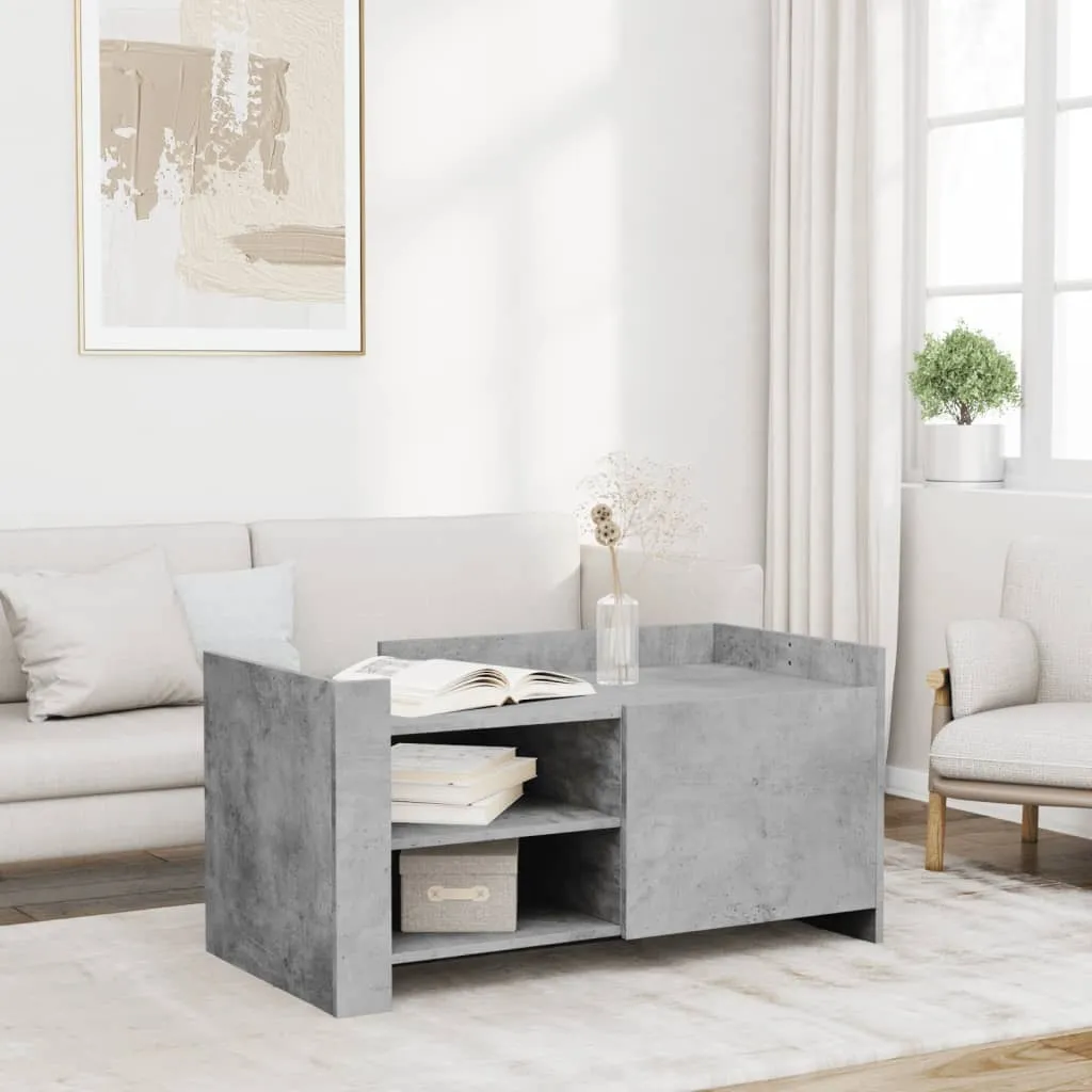 Tavolino liscio grigio cemento 100x50x50 cm in legno - Tavolini DE1161234 1parte