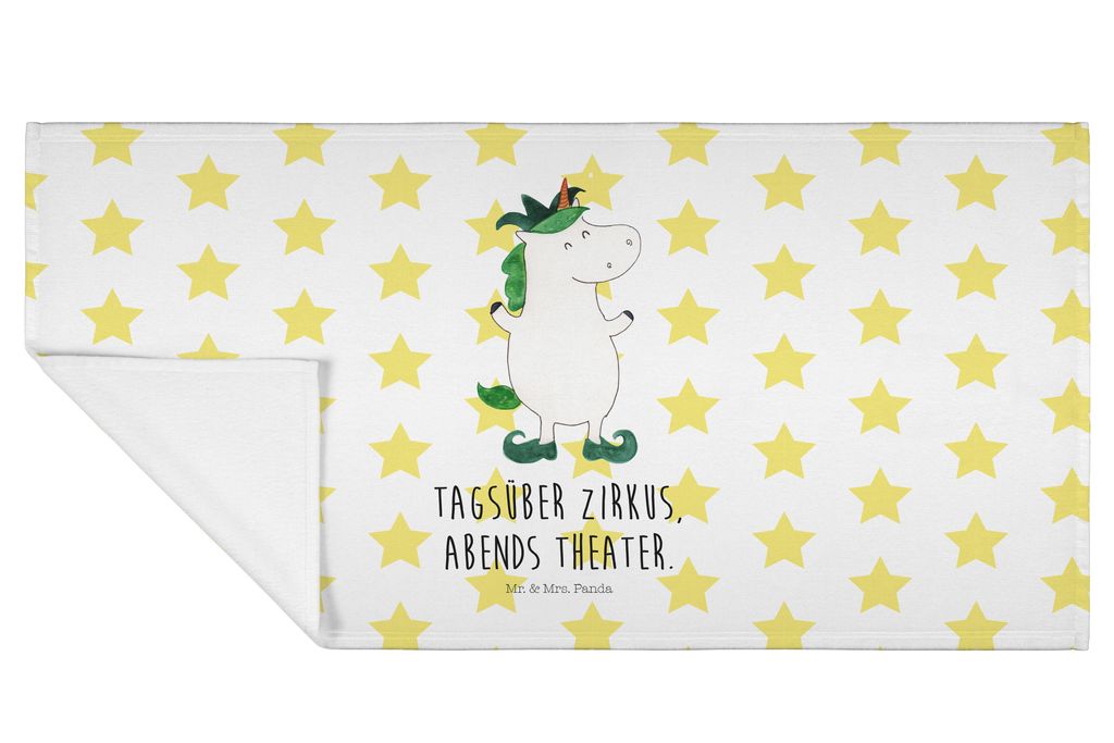 Mr. & Mrs. Panda Handtuch Einhorn Joker - Weiß - Geschenk, Einhörner, 50x100, Gaukler, kleines, Unicorn, Flauschtuch, gesichtstuch, frottierhandt...