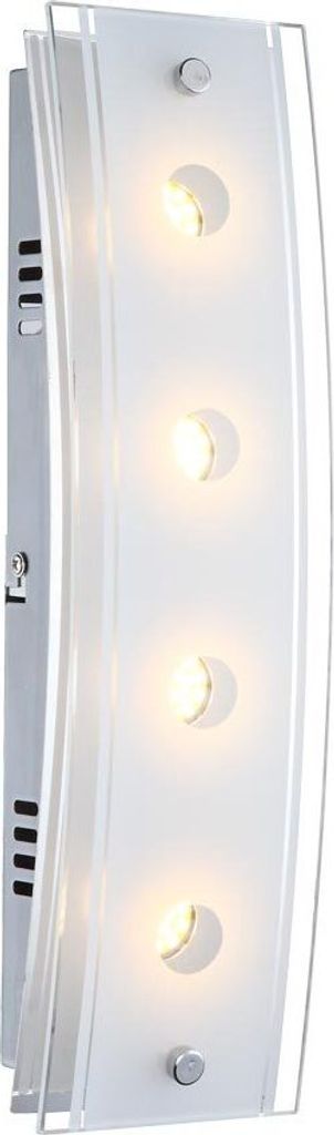 LED Wandleuchte, 4 Flammig, Glas satiniert , L 33 cm