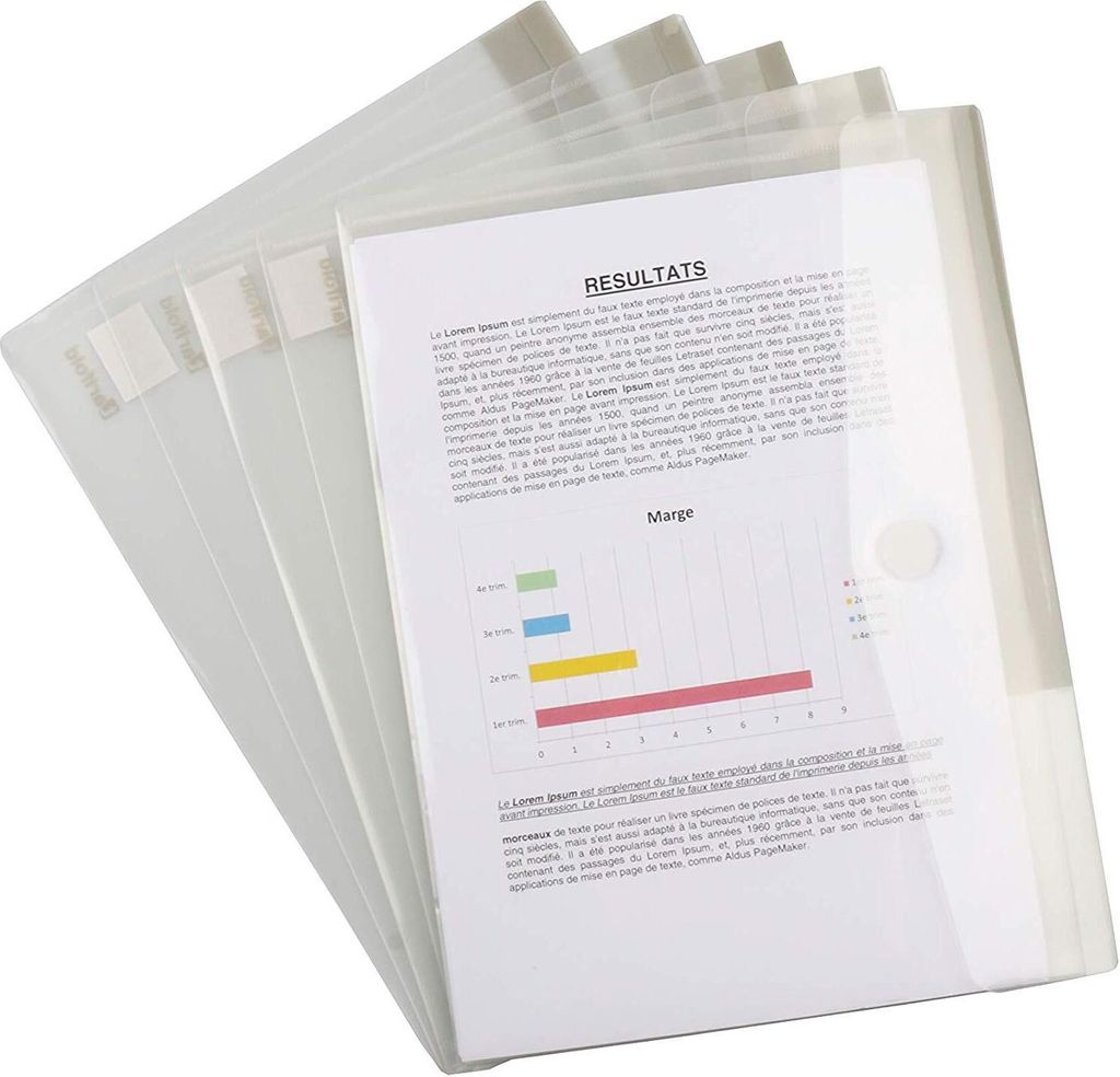 tarifold tcollection Dokumententasche DIN A4 PP transparent 5 Dokumententaschen