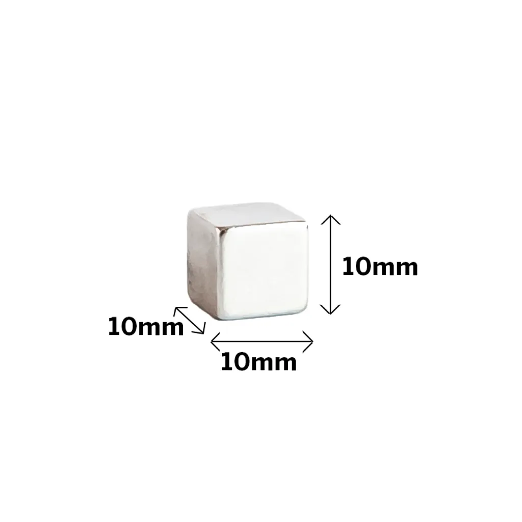 Aimants de Bureau Cubiques Argentés 1x1cm ALLboards - Pack de 6 Pièces