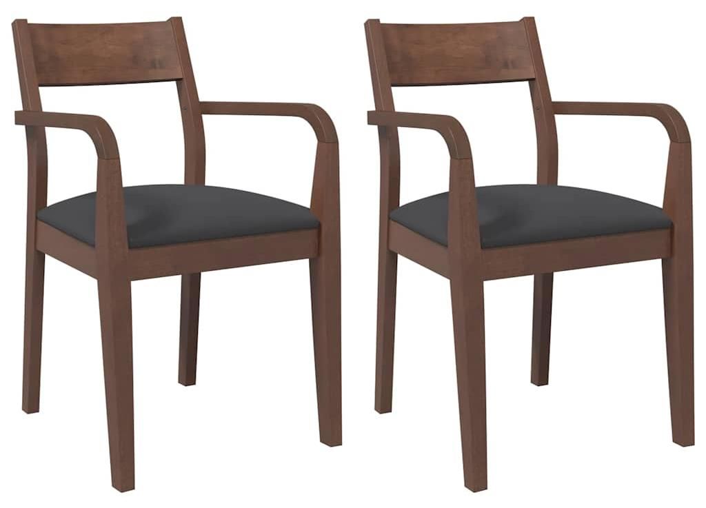 vidaXL Sedie da pranzo con cuscino 2 pz. Legno massiccio Immagine del prodotto 