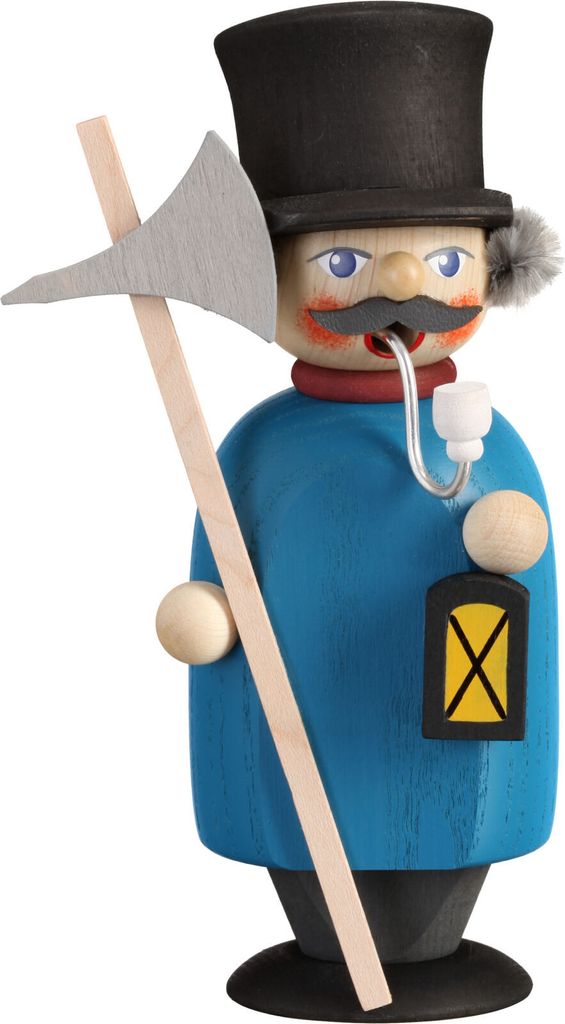 Seiffener Volkskunst Räucherfigur "Kleine Gesellen" Nachtwächter - Größe ca. 15cm, für Räucherkerzen Größe m (Standard) - 12252