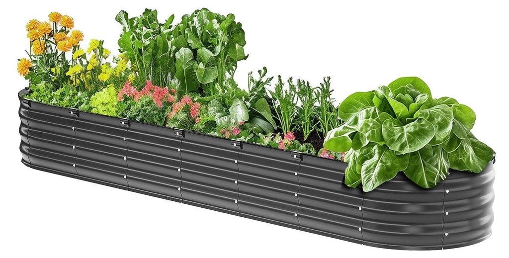 VEVOR letto rialzato in metallo, 239x60x27 cm, fioriera da Immagine del prodotto 