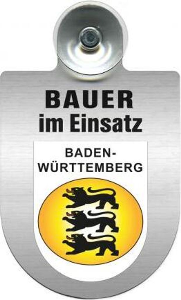 Einsatzschild Windschutzscheibe incl. Saugnapf - Bauer im Einsatz - 309736 Color - Region Baden-Württemberg