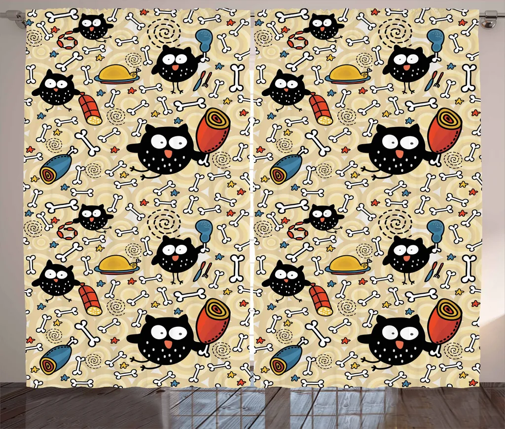 Rideau Occultant Léger Style Rustique pour Grandes Fenêtres 280x225 cm
