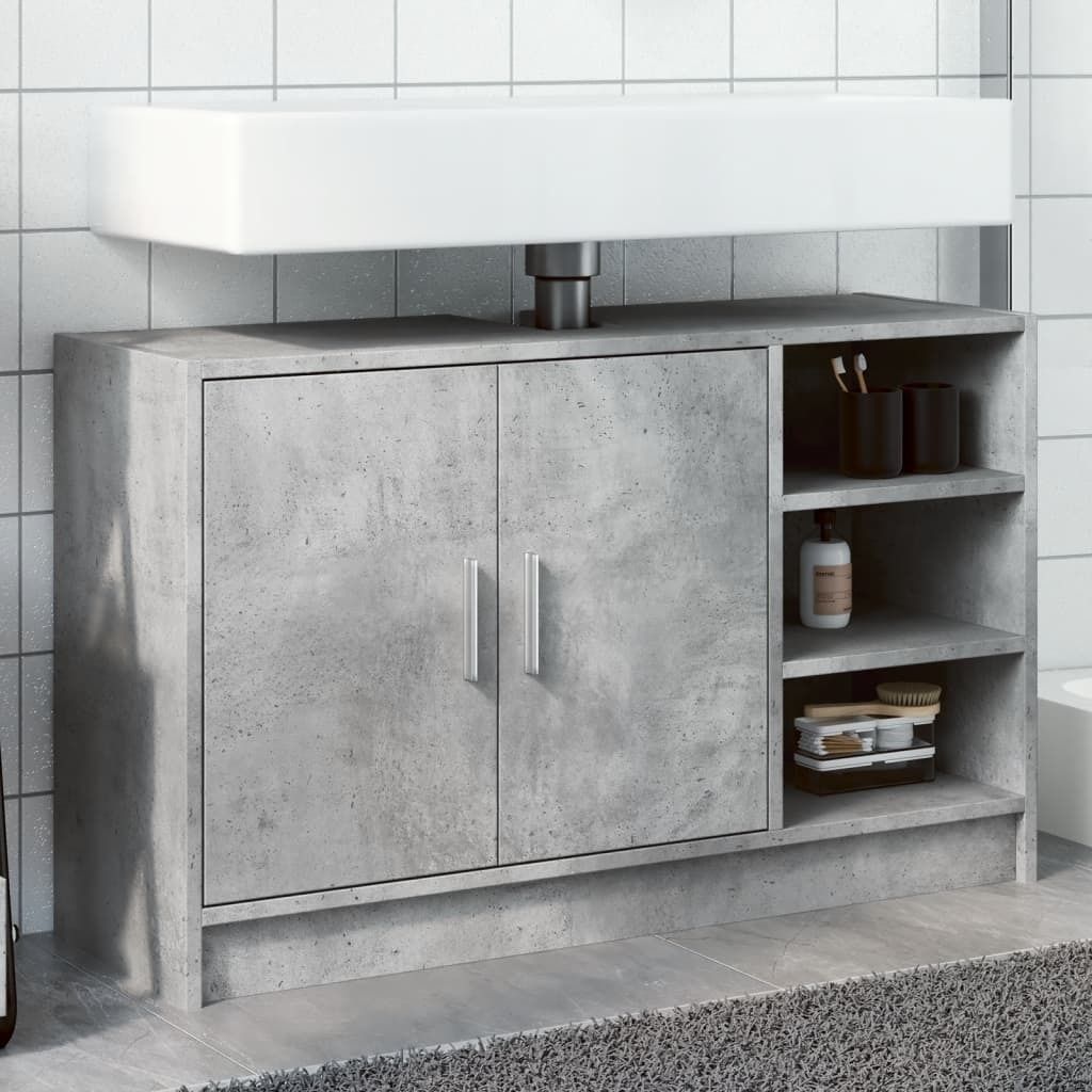 Maison Exclusive - Waschbeckenunterschrank Betongrau 90x29x55 cm Holzwerkstoff