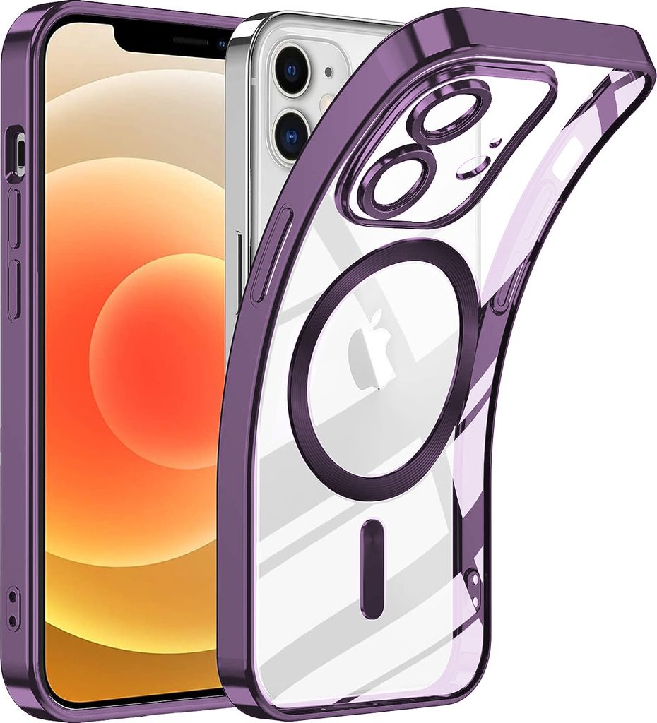 Handyhülle für iPhone 11 mit Magsafe und Kameraschutz, Magnetisch Ultra Dünn Klar Überzug Schutzhülle Lila