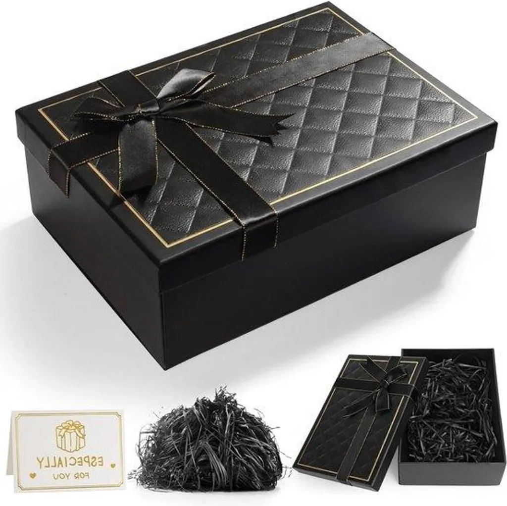 Boîte de rangement cadeau pour anniversaires et mariages - 25 cm ruban