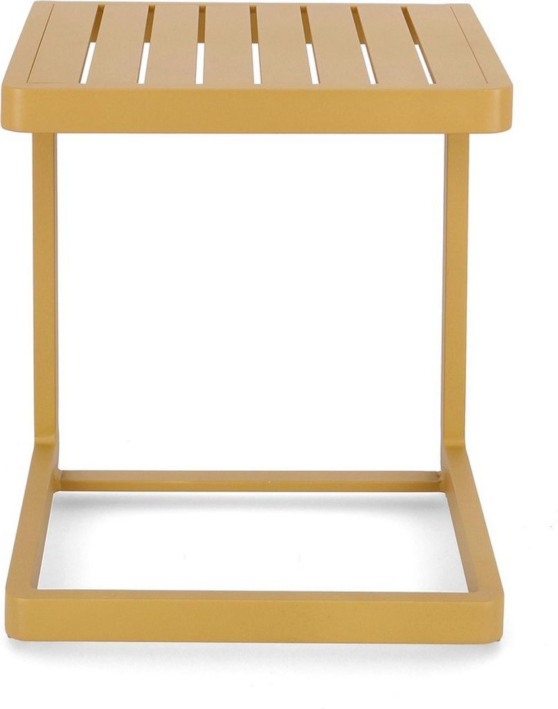 2er Set Beistelltische Konnor 40 x 40 x 45 cm Aluminium Gelb