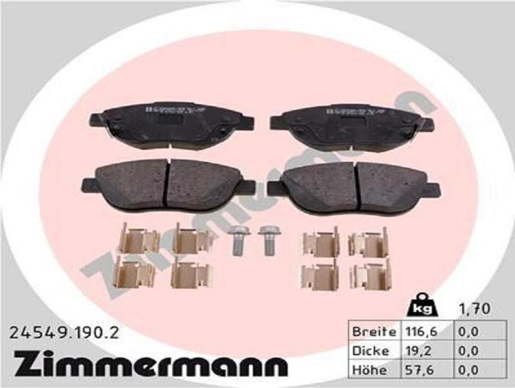 ZIMMERMANN Bremsbelagsatz, Sch für