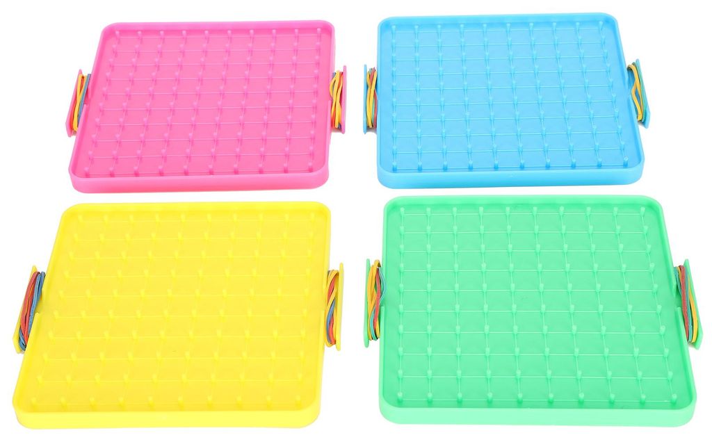 4 Stücke Nagelbrett Spielzeug Farbe Pegboard Gummiband Set Handson Fähigkeitstraining Lehrmittel