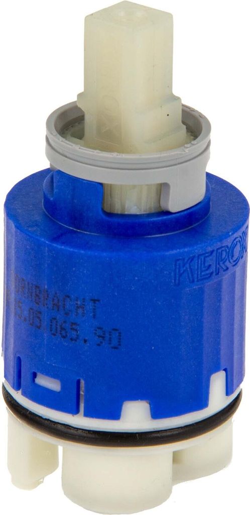 A close-up studio shot of a faucet cartridge.