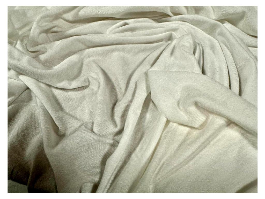 Viskose-Elasthan Single Jersey Stoff Meterware - Uni - Weiß